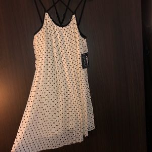 Black and cream polka dot dress